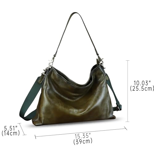 Image of Genuine Leather Hobo Bag for Women Tote Bag Vintage Handmade Shoulder Bag Crossbody Satchel Purses Pouch