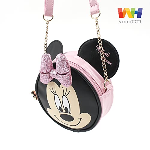 Winghouse X Minnie 3D Glitter Hair Bow Crossbody Mini My First Purse Small Chest Sling Bag With Adjustable Shoulder Strap For Toddler Little Girls (2-4Y) #TOP1
