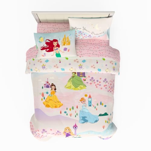 Image of Disney Princess Kids Bedding Super Soft & Cozy Comforter and Sheet Set, Queen, (Officially Licensed Product) By Franco