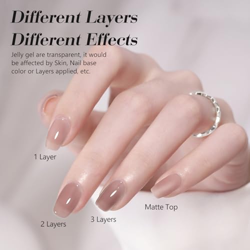 Image of CANNI 9ml Translucent Pink Gel Nail Polish, High Gloss UV LED Soak Off Gel
