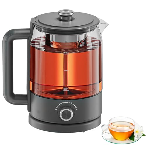 Bollitori Elettrici in Vetro, Bollitore Elettrico Multifunzione in Acciaio Inossidabile da 1,2 L, Bollitore in Vetro Premium con Regolazione a 4 Velocità, Bollitore per Tè Specializzato da 600 W