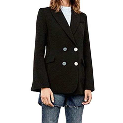 Manteau Blazer femme noir à double boutonnage coupe ajustée premium