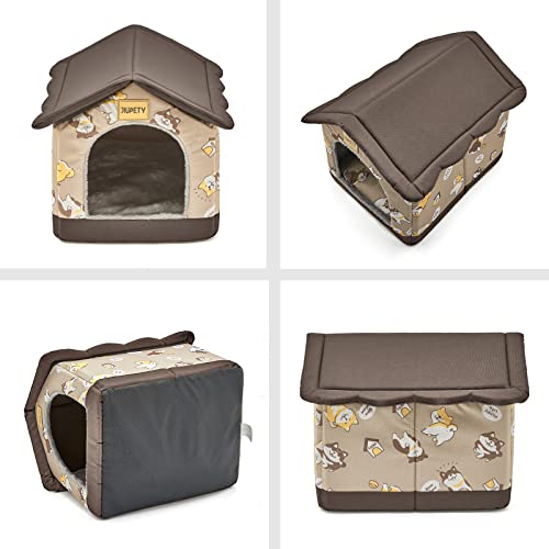 Jiupety Dog House Indoor, S Size Indoor Dog House for Small Dogs and Cats, Warm Cave Sleeping Nest Bed for Cats and Dogs, Brown - Image 4