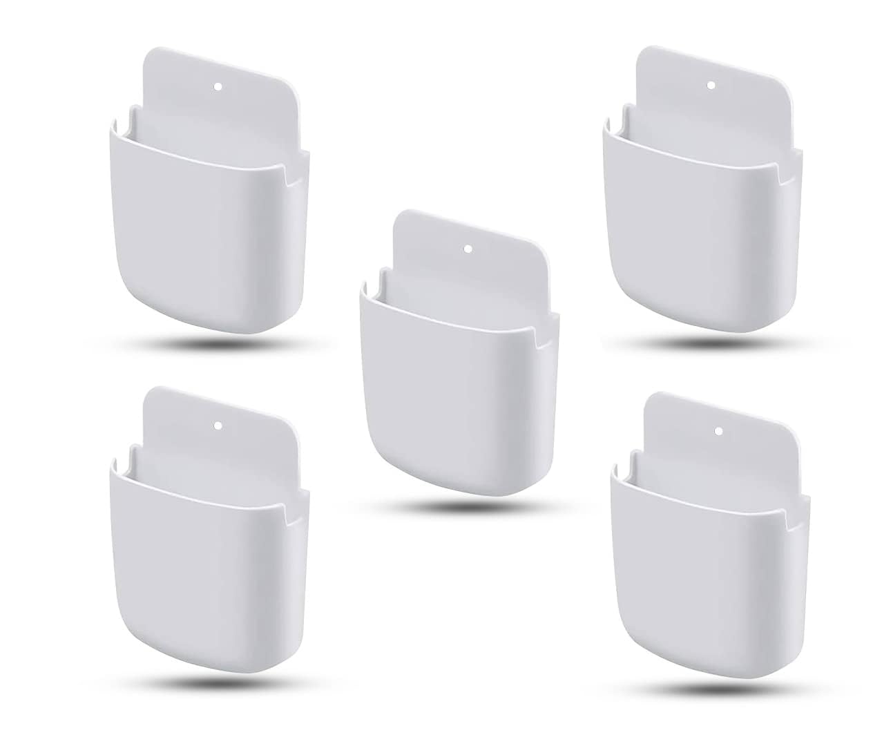 Pack of 5 Wall Mount Remote Control Holder – Self Adhesive Remote Storage Organizer for TV Remote – No Drill Wall Remote Dock Stand for Living Room, Bedroom, Office |(White)-picture-12