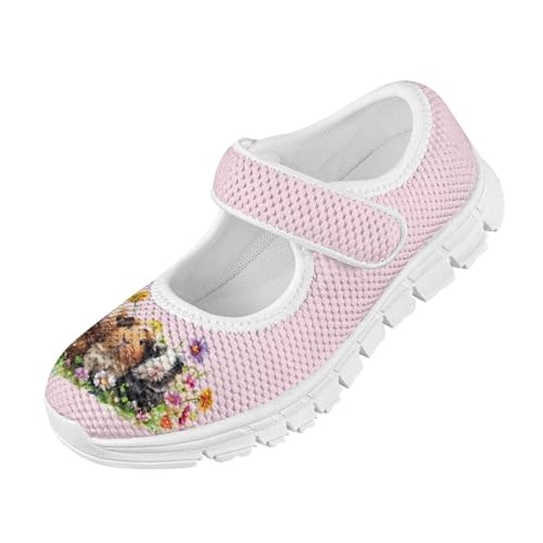 JoyLamoria Guinea Pig Floral Print Toddler Girls Dress Shoes Lightweight Mary Jane Shoes for Girls Anti Slip Ballet Shoes Soft Flats Sneakers4