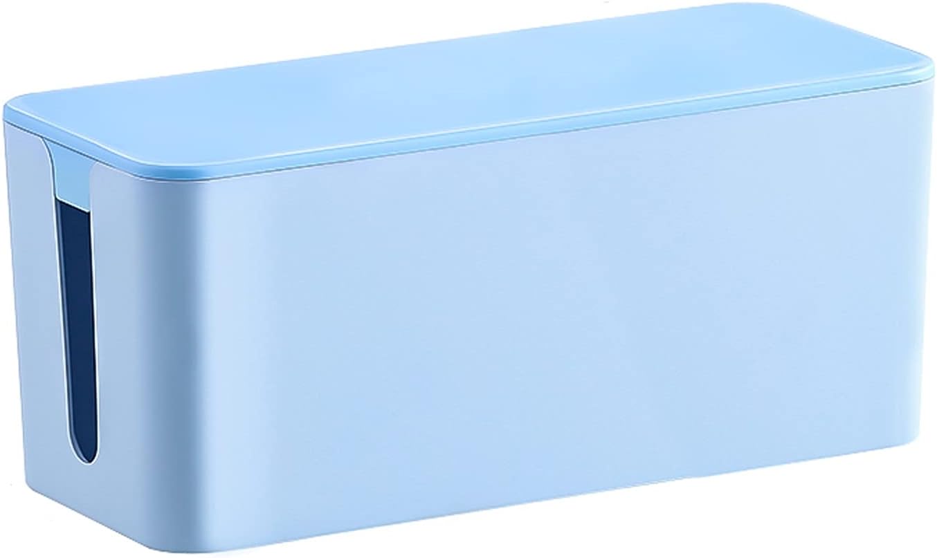 Multifunctional Power Board Storage Box Desktop Plastic Organizer for Cable and Cord Management Storage and Holder Cable Cords Organizer Boxes (Pink-Small)