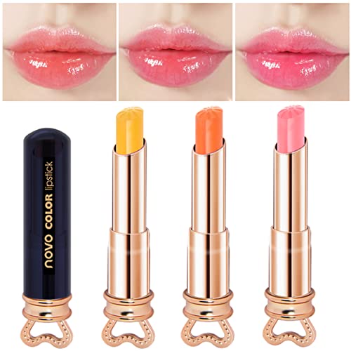 Sitovely Lot de 3 Rouges à Lèvres à Changement de Couleur Magique, Hydratant Longue Durée Nutritif Baume à Lèvres, Brillant à Lèvres Avec Vitamine E Cover