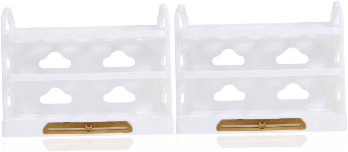 2pcs Egg Storage Box Egg Rack Plastic Egg Container Multi-grids Egg Holder Household Egg Holder Kitchen Egg Organizer Egg Storage Rack Multi-Layer Egg Holder Egg Tray