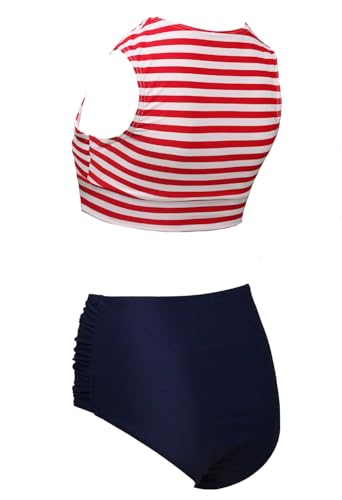 bslingerie Women Push Up Bikini Scoop Neck Crop Tank Top High Waisted Bikini Set Bathing Suit3