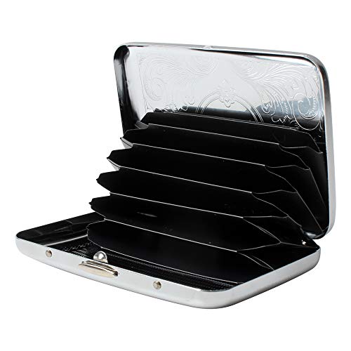 RFID Blocking Credit Card Holder Metal wallet for Men Women - Stylish Travel Wallet - Best protection for Bank Debit, ID, ATM, Cards against Scanning Criminals4