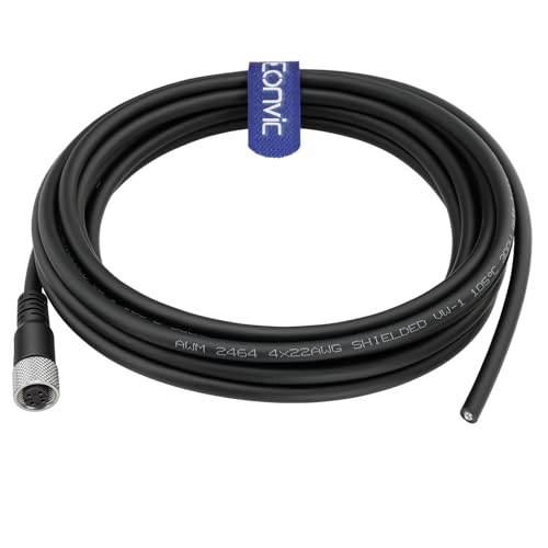 Connecteur M12 femelle 4 broches avec câble PVC 4m pour capteur d'aviation