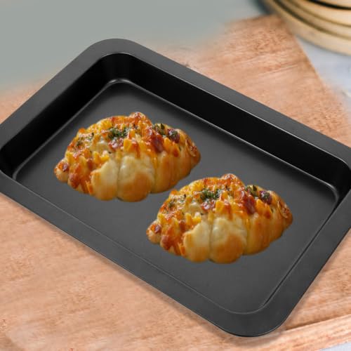 Molde rectangular de acero al carbono para hornear repostería casera en pack de 2 piezas negro 6