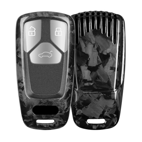 T-carbon Key Fob Cover Fits A4 A5 Q5 2017-2024 RS4 RS5 S5 S4 SQ5 2018 2019 2022;Real Carbon Fiber Key Shell Protetor Fits Audi R8 TT TTS TT-RS 2023 Smart Remote Key Accessories