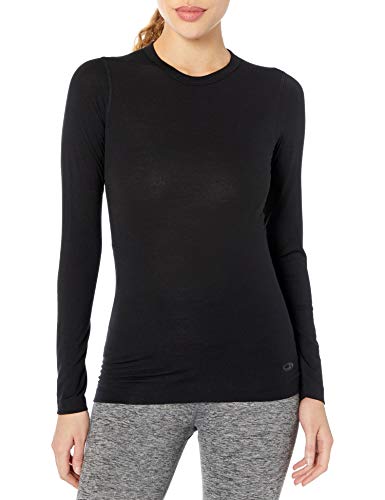 Icebreaker Merino Women's Sprite Long Sleeve Crewe Top, Medium, Black