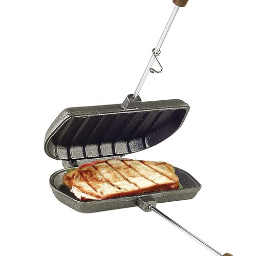 ROME Panini Press Cast Iron Sandwich Cooker Designed For Use On BBQ Grills, #1305
