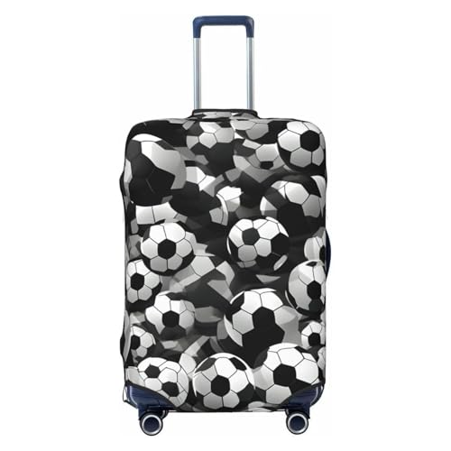 Housse de protection pour valise EdWal XL motif ballon de football noir et blanc lavable