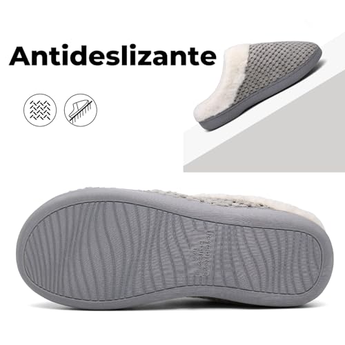 Variante de Mishansha zapatillas casa mujer Gris 40/41