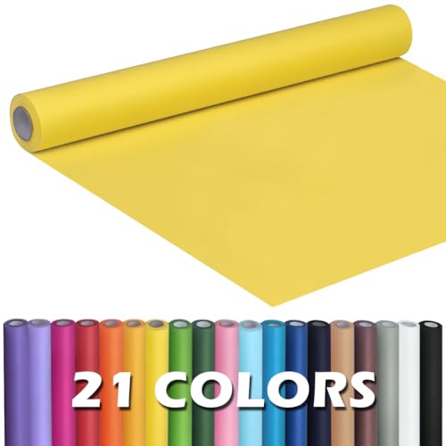 PerkHomy Lemon Yellow Kraft Paper Roll 17.5 x 960 (80) for Gift Wrapping Bouquet Flower Art Painting Craft Writing Packaging Shipping 80GSM 55LB (Lemon Yellow 17.5 x 80)