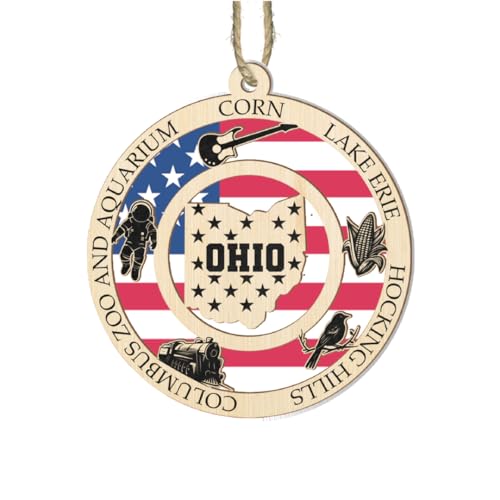 Elivita Ohio State Suncatcher Ornament, Gift For Ohio Lovers Suncatcher,