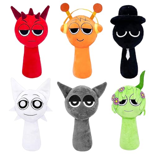 KierscEU Sprrunki Plush 6 Stück(25 cm) Sprunk Gamme plüschtier Sprrunki kuscheltiere Cartoon Puppe Sprunkki Plüsch Toy Geburtstagsspielzeug für Fans