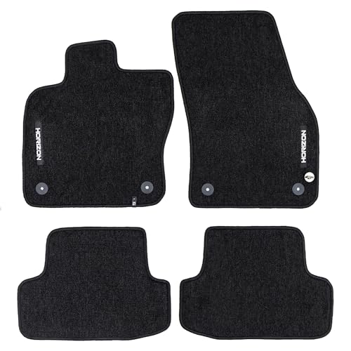 FROGUM Horizon Tapis Auto Velour Moquette pour Seat Ateca Depuis 2016, pour Skoda Karoq Depuis 2017, pour Volkswagen T-Roc Depuis 2017| Inodores | avec Fixations | Pratiques et élégants