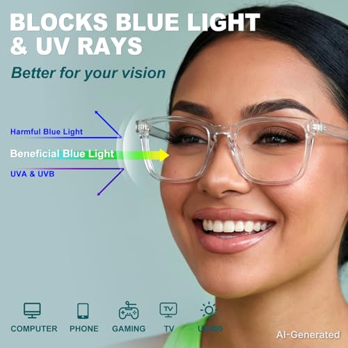 Image of Blue Light Glasses for Women Men Square Computer Glasses Anti Glare UV Blocking Vita