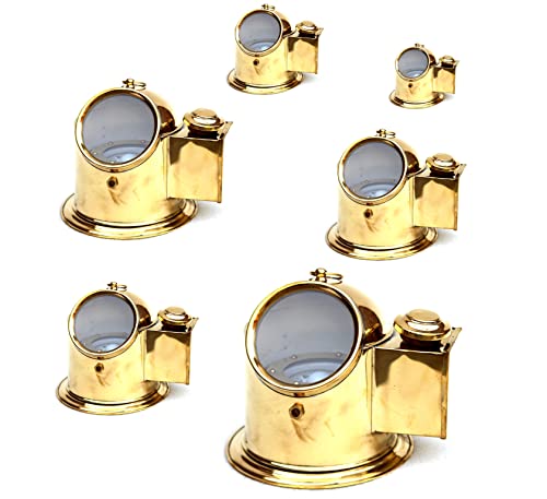Brújula de casco binnacle de latón brillante manual miniatura 6