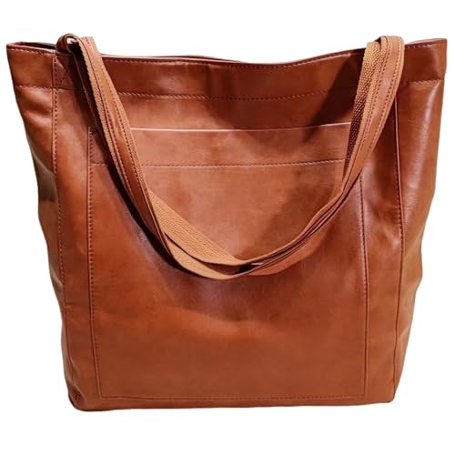 Bolso Tote Vintage de Cuero Grande para Mujer miniatura 1