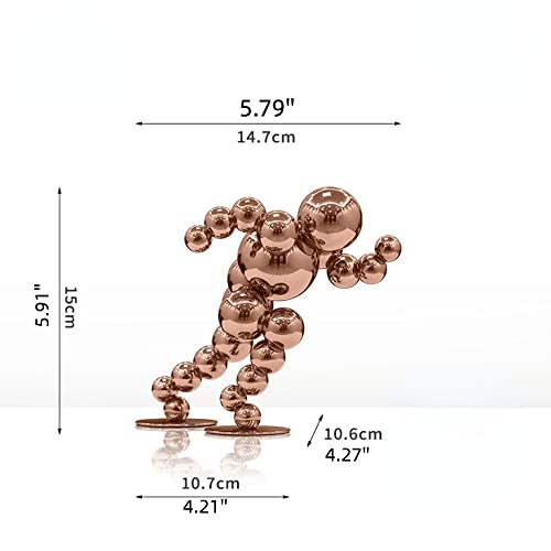 Loclikes Running Man Statue Shelf Decor - Rose Gold Sculpture Home Decor, Sports Fan Living Room Decor, Metal Figurine Office Desk Decor, Creative Gifts #TOP4