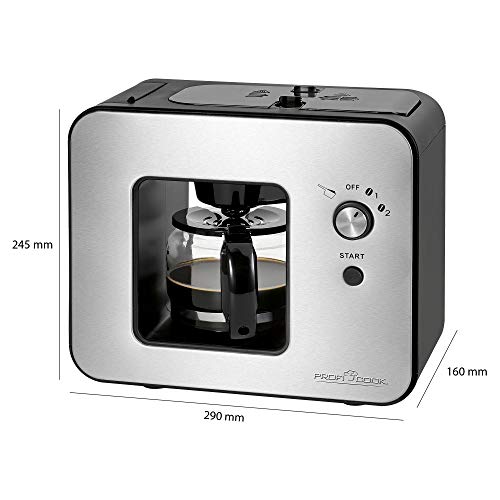 ProfiCook PC-KA 1152 - Cafetera de goteo con mecanismo de molienda y molinillo 2 en 1, 2 ajustes de grado de molido… - Imagen 8