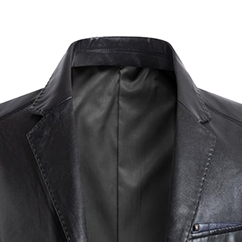 Chaqueta de cuero sintético para hombre estilo business miniatura 2