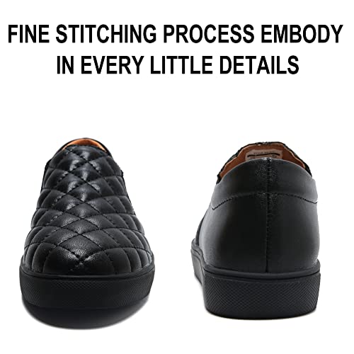 Image of VOCNTVY Loafers for Women Quilted Slip On Shoes Casual Fashion Sneakers | Non-Slip TPR Sole, Faux Leather Upper, Memory Foam Insole, Blister-Free Heel, All Day Walking Comfort for Daily Work Wear