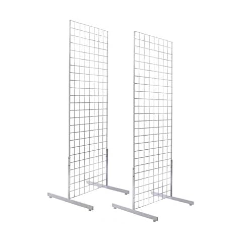 Only Hangers 2' x 6' Gridwall Panel Tower with T-Base Floorstanding Display Kit, 2-Pack White … Cover