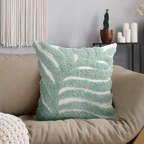 Aels 102 Boho Decorative Leaf Textured Spring Throw Pillow Covers 18X18 cover