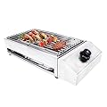 Smokeless Indoor Grill, 1800W Commercial Electric Grill, Adjustable Temperature 122°F-572°F Electric Grill with Removable Griddle, Stainless Steel Indoor Grill BBQ Grill for Restaurant Camping Party