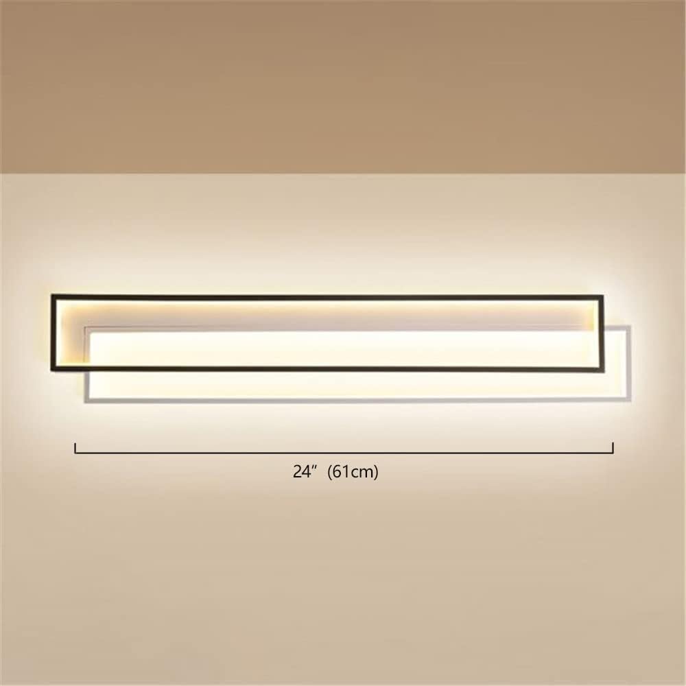 Kinkiety Prostokątny Drążek LED Kinkiet Zestaw Minimalistyczny Akrylowy Atmosfera na stolik nocny Trzeci bieg ściemniana lampa ścienna dekoracja wnętrz - czarny trzeci przełącznik ściemniany - 24