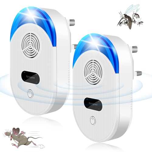 Ultrasonic Pest Repeller - 2PCS Electronic Mouse Repellent plug in Pest Control - Ideal for Mice, Rats,Spider, Mosquitoes,Ants, Moths,Harmless to Pets and Human