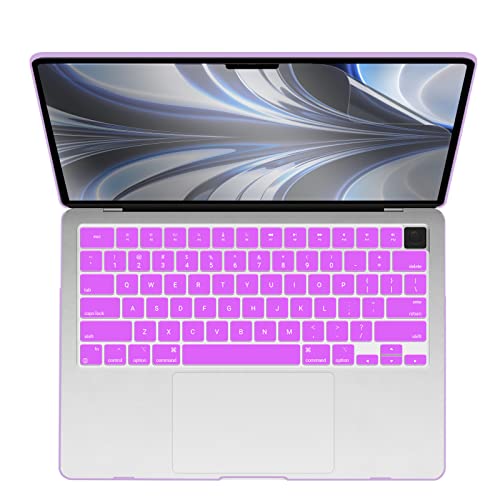IBENZER Compatible with MacBook Air 13 inch Case M5 2026 M4 2025 M3 M2 2024-2022 A3449 A3240 A3113 A2681,HardShellCase&KeyboardCover ScreenFilm Type-C for Mac air 13.6", Purple, KK-PU+2TC by IBENZER - Image 6