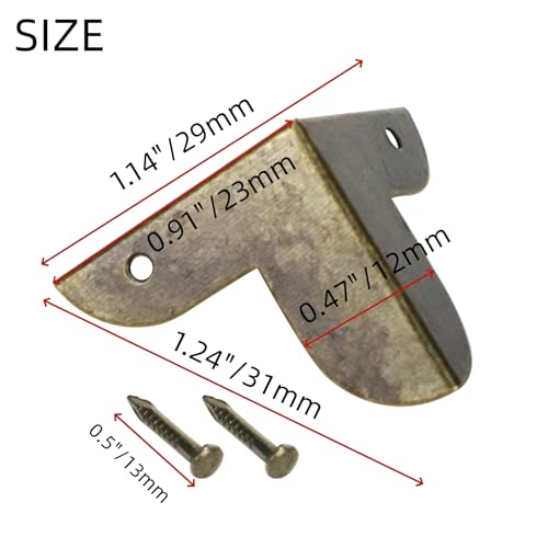 Image of Box Corner Protectors Metal Mcredy Decor Edge Guard for Box Table Cabinet with Screws 0.87 inch Length Corner Protector Bronze Pack of 60