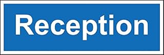 Construction site safety Reception safety sign - 3mm Aluminium sign 450mm x 150mm