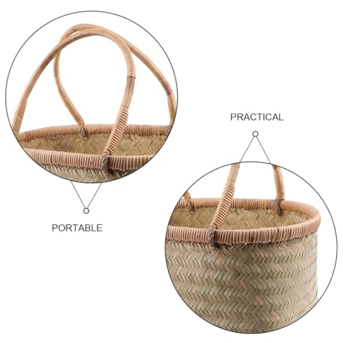 Panier de rangement tressé bambou petit format alimentaire pour légume et fleur - 4