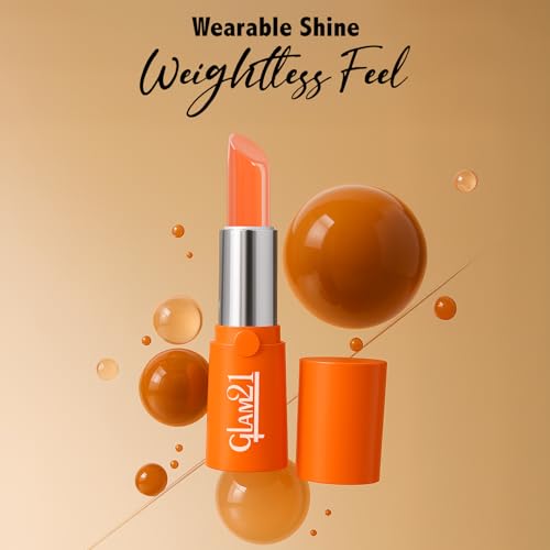 Image of Glam21 High Definition Lipstick | Lightweight & Ultra-Moisturizing Lip Color | Gel-Based Creamy Formula | Smooth Application & Vibrant Finish | Long-Lasting |3.6gm Each, Orange, Pink & Red -Pack Of 3