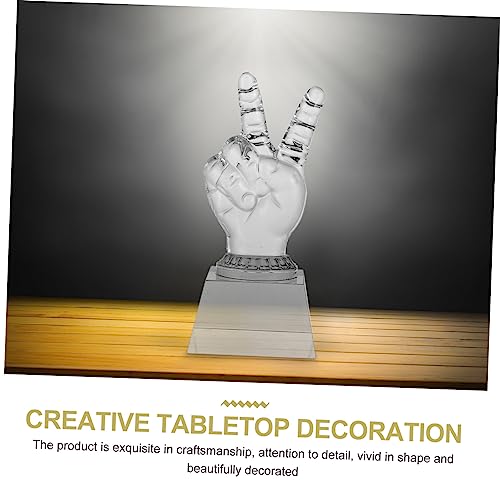 Image of balacoo Trophy Medal Thumbs up Trophy Award Accessory Awards Shaped Decor Clear Thumb Trophy Award Trophy First