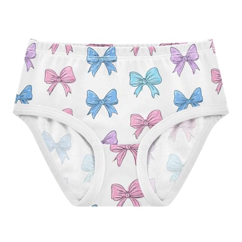 Wusikd Bows Ribbons (2) Girls' Underwear Cotton Girls Briefs Soft Toddler Underwear 2T