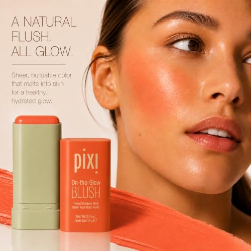 Image of Pixi On-the-Glow Blush - Juicy, Hydrating Tinted Moisture Blush Stick with Ginseng, Aloe Vera & Fruit Extracts, For Cheeks & Lips, 19g / 0.6oz, Paraben-Free