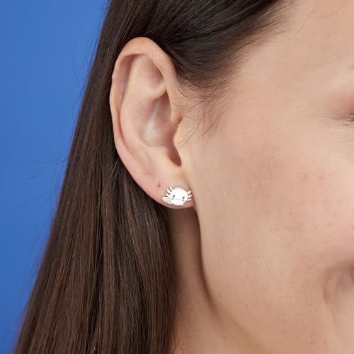 Boma Jewelry Sterling Silver Cute Axolotl Stud Earrings with Hand Painted Enamel2