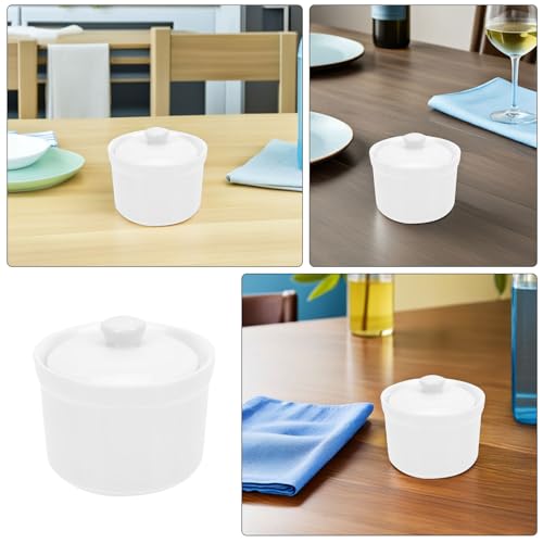 Bol de service céramique blanche cuisson vapeur micro-ondes 2pcs - 8