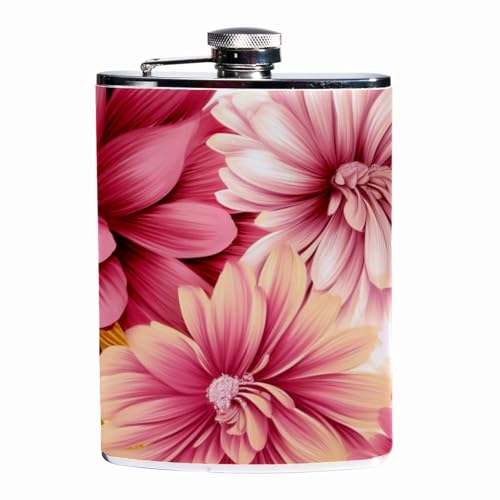 Frasco para hombres,Frasco para licor 8Oz,A prueba de fugas,estampado de hojas de plátano flor