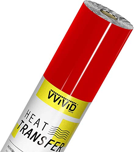 VVIVID+ Red Premium Line Heat Transfer Vinyl Film for Cricut, Silhouette & Cameo (12" x 72" (6ft))