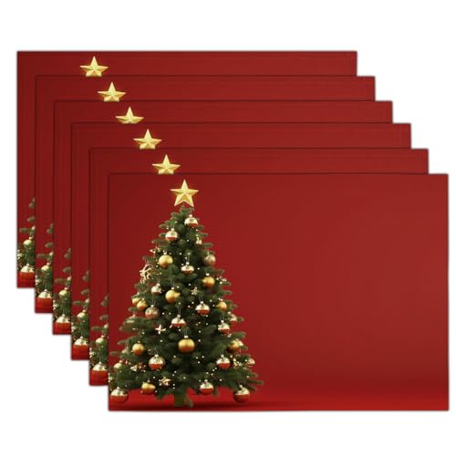Sets de table boules décoratives dorées pour repas de Noël en famille - 2